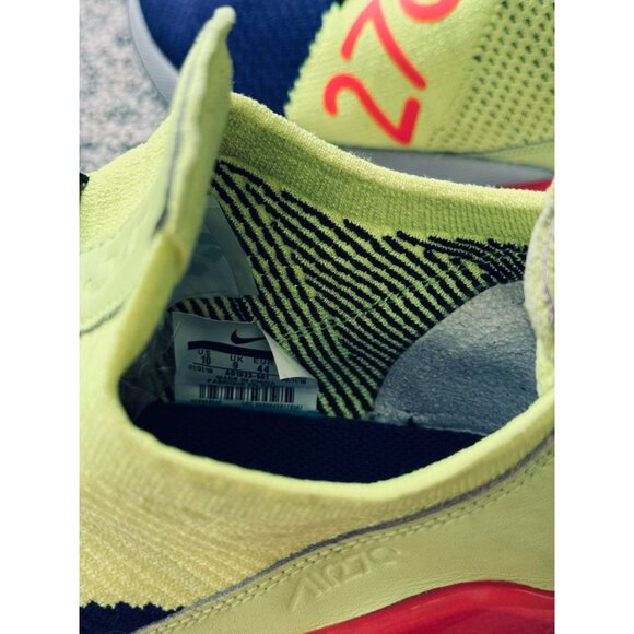 Nike Air Max 270 Flyknit Sneakers Mens  US 10  Lime/Blue/Red. - Picture 7 of 9